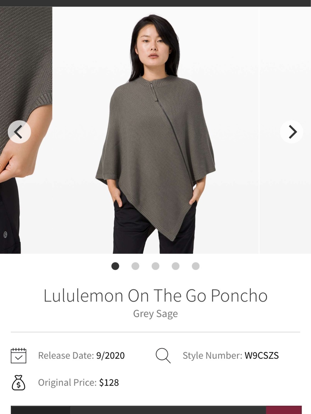 Lululemon On The Go Poncho One Size Travel Wrap Athleisure Layer